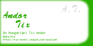 andor tix business card